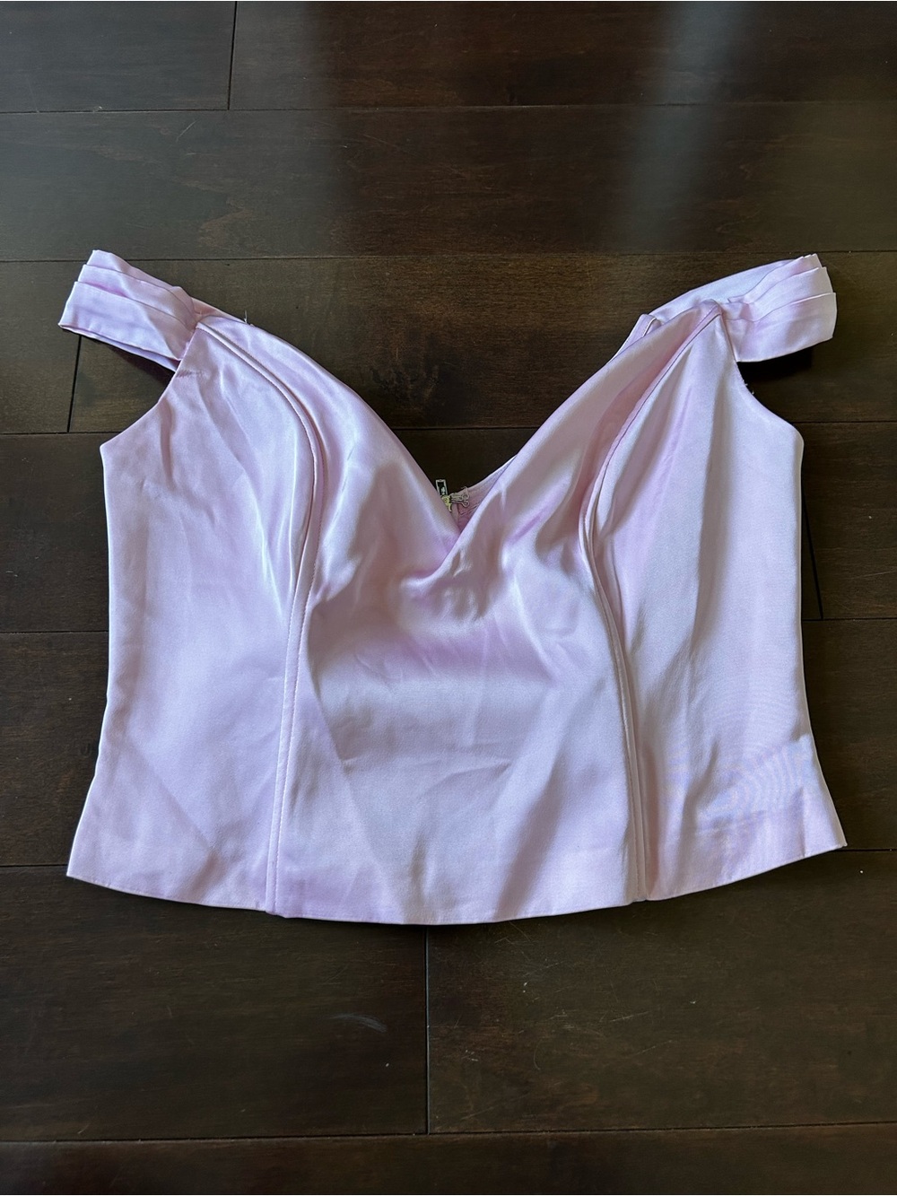 Fashion Nova Light Pink V-Neck Crop Bustier Top